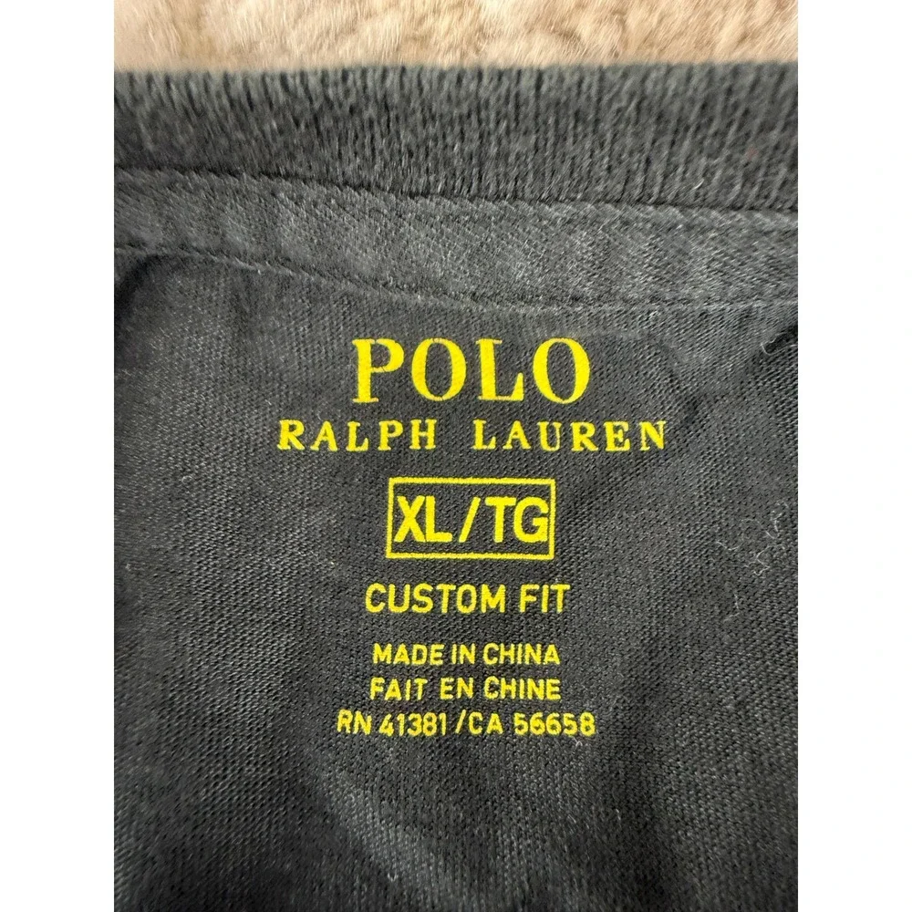 Polo Ralph Lauren Size XL Custom Fit Pony‎ Logo T-Shirt Black Short Sleeve Mens